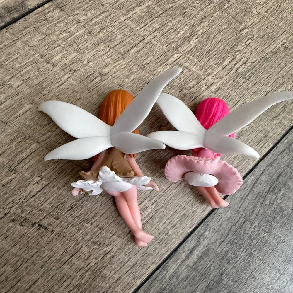 4Pc Miniature Anime Fairy Figurines Whimsical Sprite Terrarium Decor Set